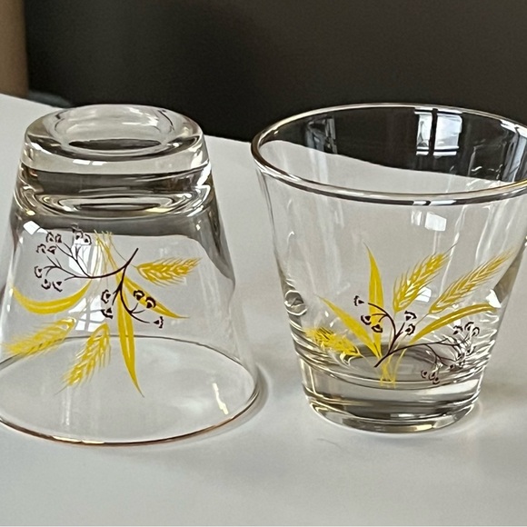 VTG Autumn Gold Homer Laughlin glasses for Century Service 1950s DOF set/2 - Picture 7 of 11